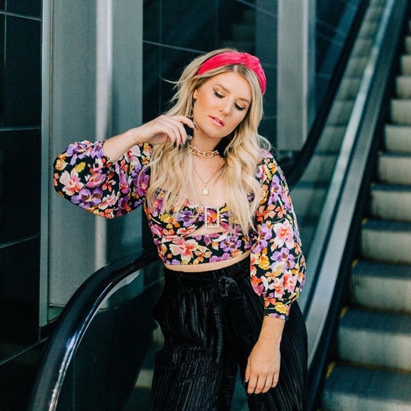 Lovers + Friends Damon Floral Crop Top S - Picture 5 of 5